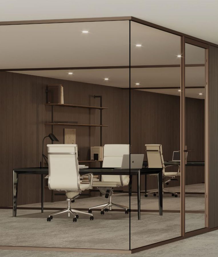 BRISK Aries glass partitions in an executive office