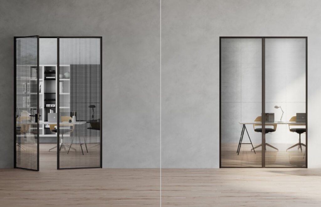 A-Series glass door installation overview drawing